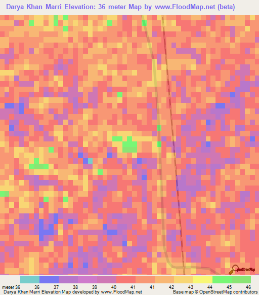 Darya Khan Marri,Pakistan Elevation Map