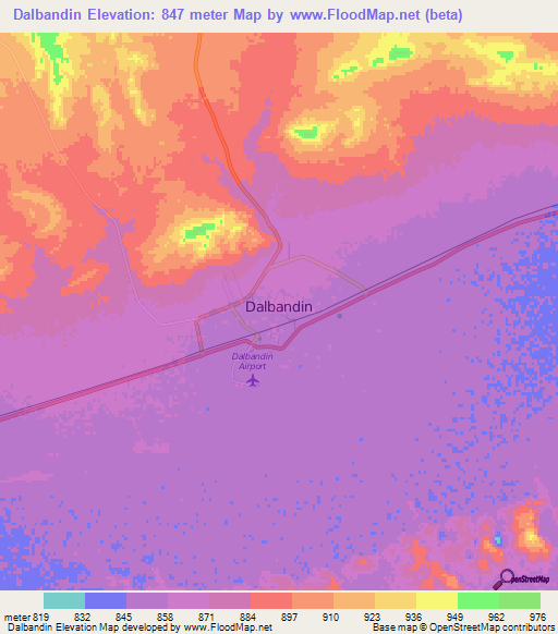 Dalbandin,Pakistan Elevation Map