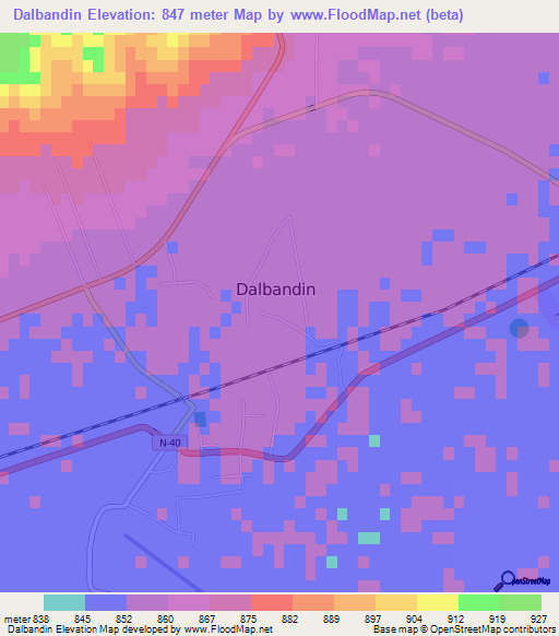 Dalbandin,Pakistan Elevation Map