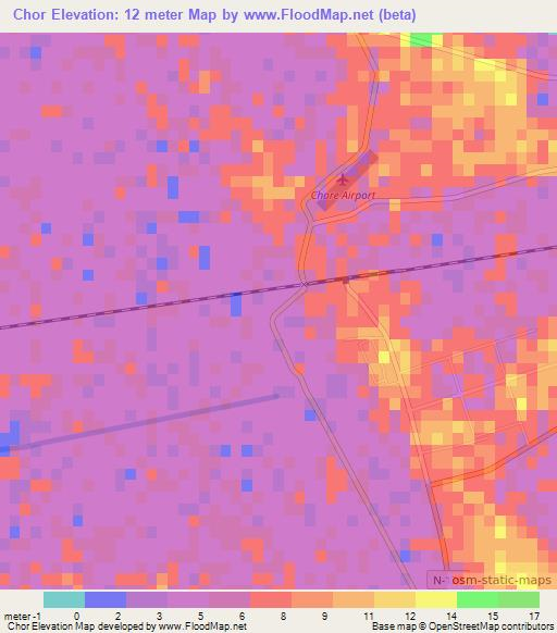 Chor,Pakistan Elevation Map