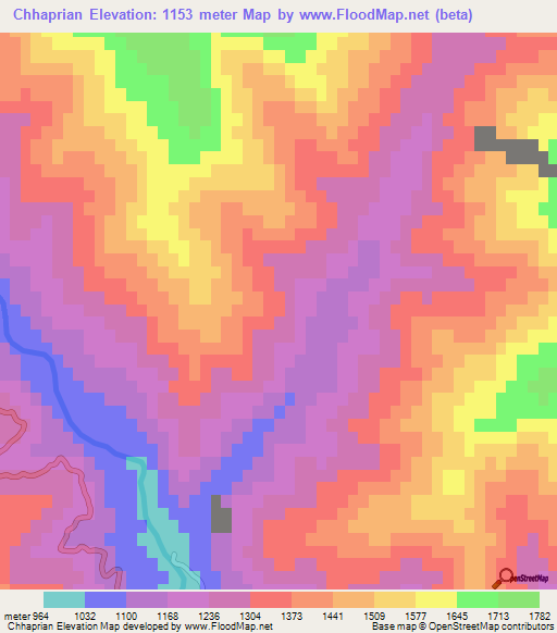 Chhaprian,Pakistan Elevation Map