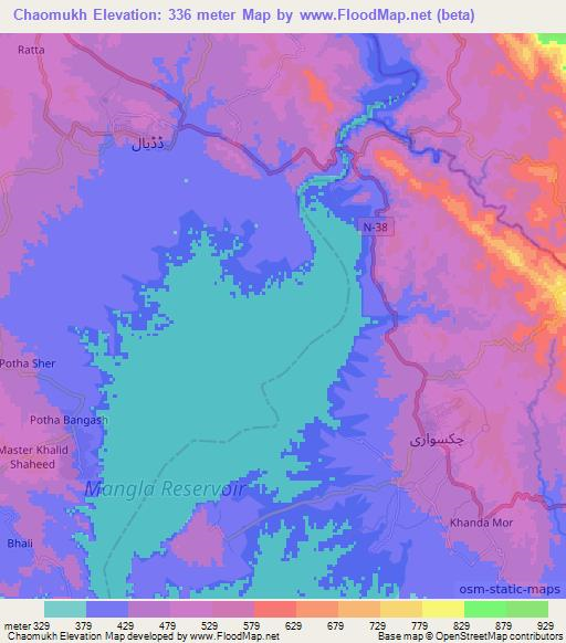 Chaomukh,Pakistan Elevation Map