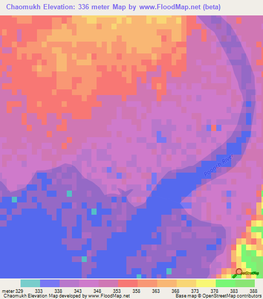 Chaomukh,Pakistan Elevation Map