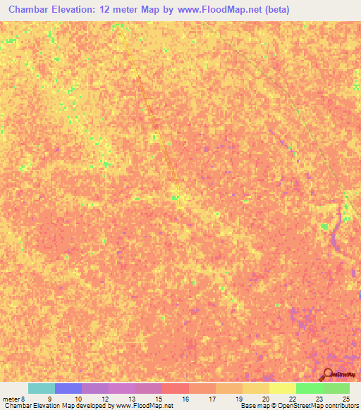 Chambar,Pakistan Elevation Map