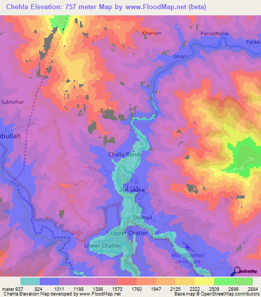 Chehla,Pakistan Elevation Map