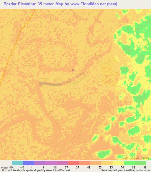 Bozdar,Pakistan Elevation Map