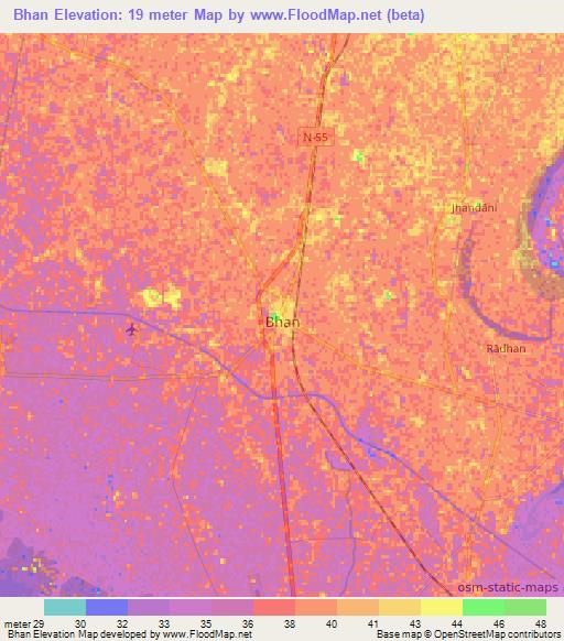 Bhan,Pakistan Elevation Map