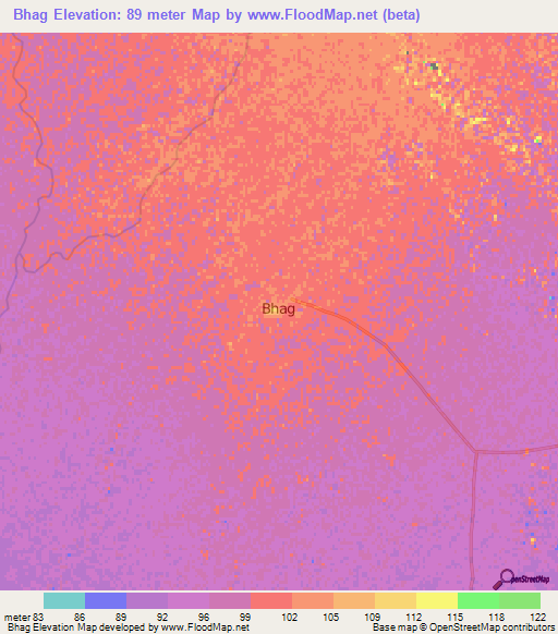 Bhag,Pakistan Elevation Map