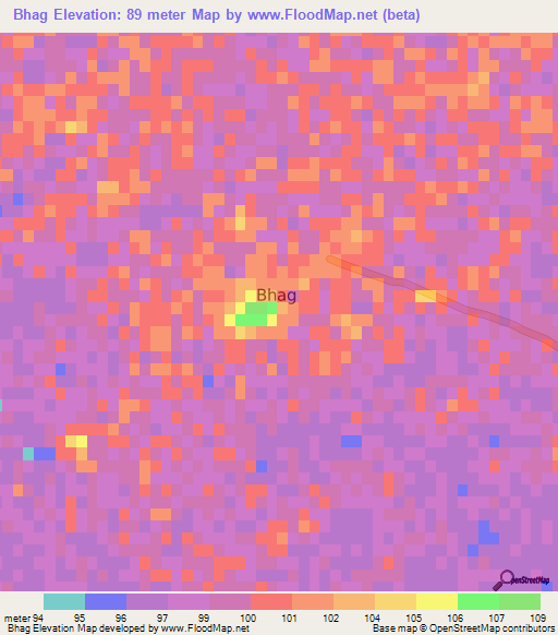 Bhag,Pakistan Elevation Map