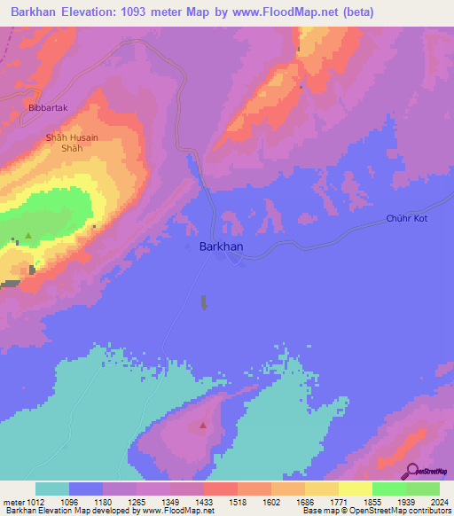 Barkhan,Pakistan Elevation Map