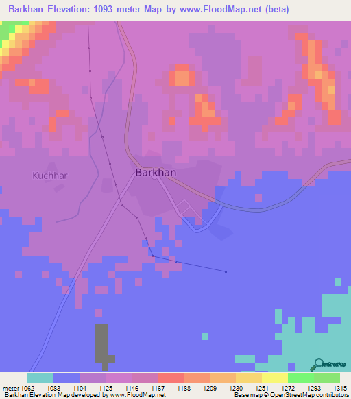 Barkhan,Pakistan Elevation Map