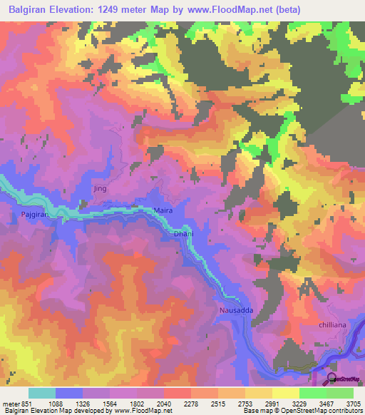 Balgiran,Pakistan Elevation Map