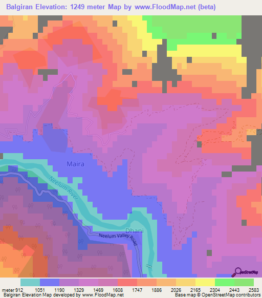 Balgiran,Pakistan Elevation Map