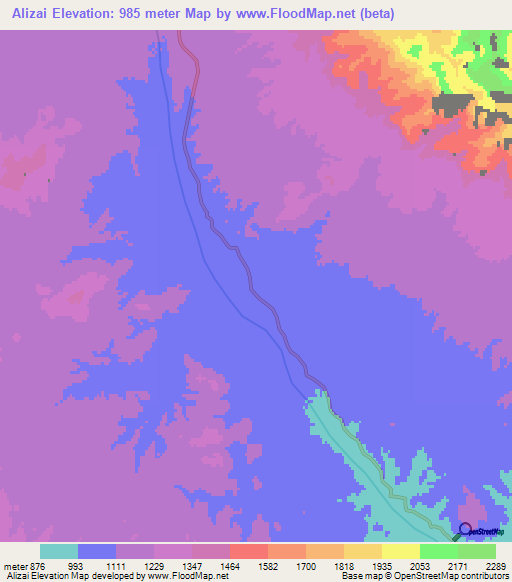 Alizai,Pakistan Elevation Map