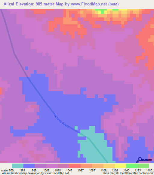 Alizai,Pakistan Elevation Map