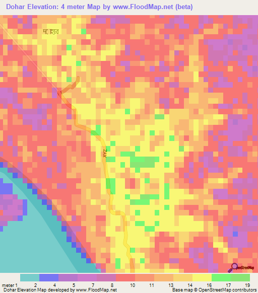 Dohar,Bangladesh Elevation Map