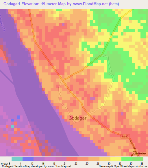 Godagari,Bangladesh Elevation Map