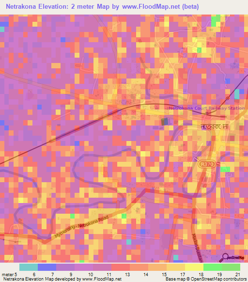 Netrakona,Bangladesh Elevation Map