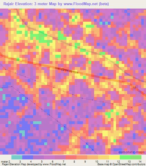 Rajair,Bangladesh Elevation Map