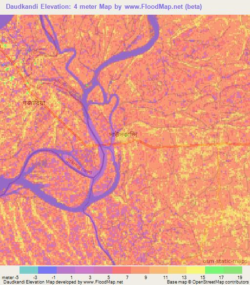 Daudkandi,Bangladesh Elevation Map