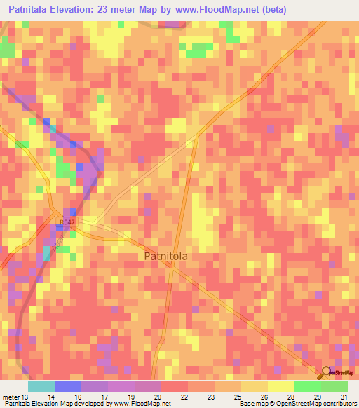 Patnitala,Bangladesh Elevation Map