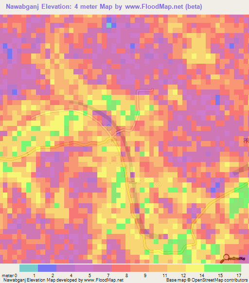 Nawabganj,Bangladesh Elevation Map