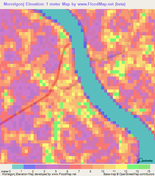 Morrelgonj,Bangladesh Elevation Map