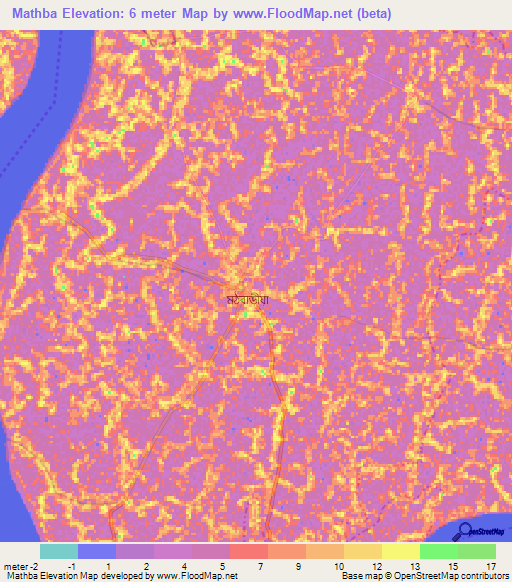 Mathba,Bangladesh Elevation Map