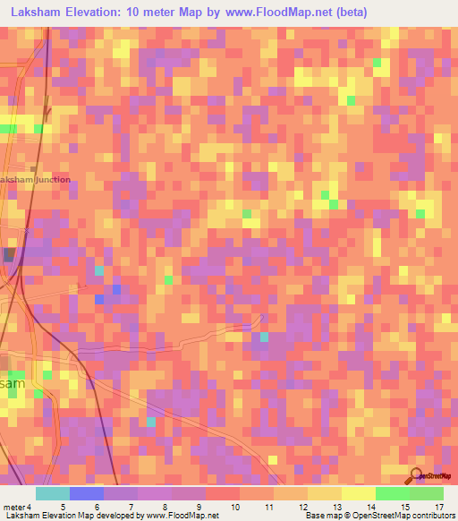 Laksham,Bangladesh Elevation Map