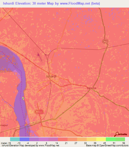 Ishurdi,Bangladesh Elevation Map