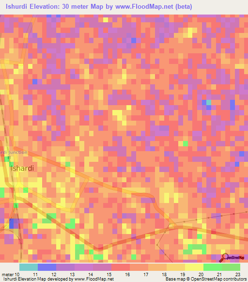 Ishurdi,Bangladesh Elevation Map