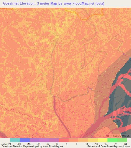 Gosairhat,Bangladesh Elevation Map