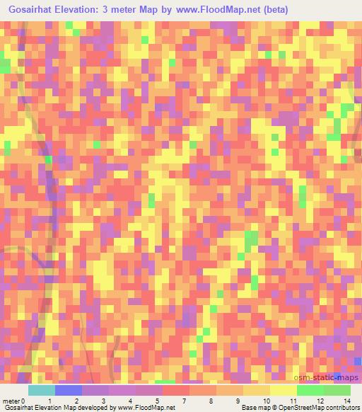 Gosairhat,Bangladesh Elevation Map