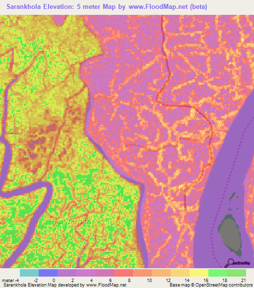 Sarankhola,Bangladesh Elevation Map