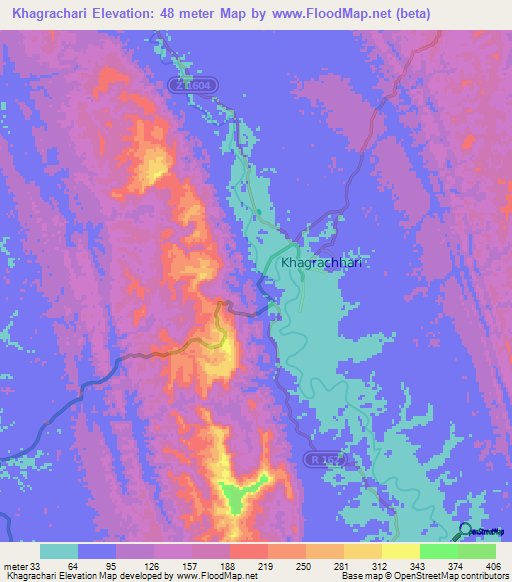 Khagrachari,Bangladesh Elevation Map