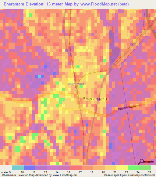 Bheramara,Bangladesh Elevation Map