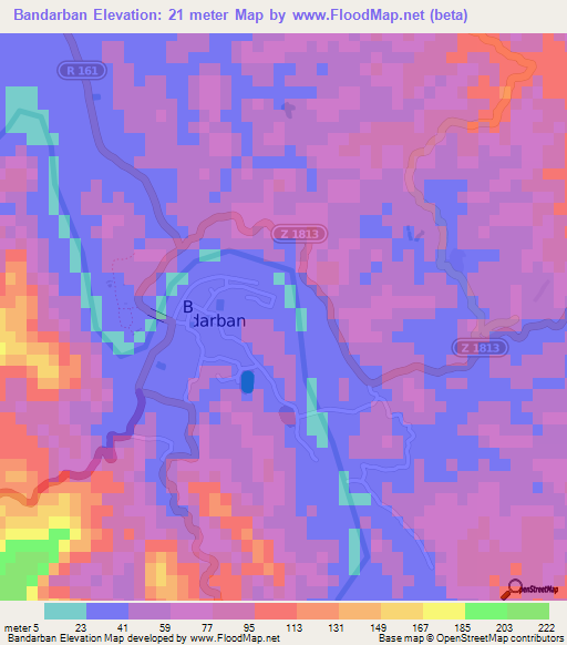 Bandarban,Bangladesh Elevation Map