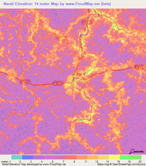 Narail,Bangladesh Elevation Map