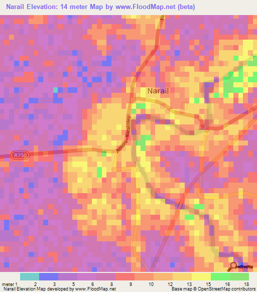 Narail,Bangladesh Elevation Map