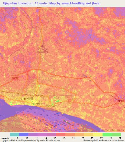 Ujirpukur,Bangladesh Elevation Map