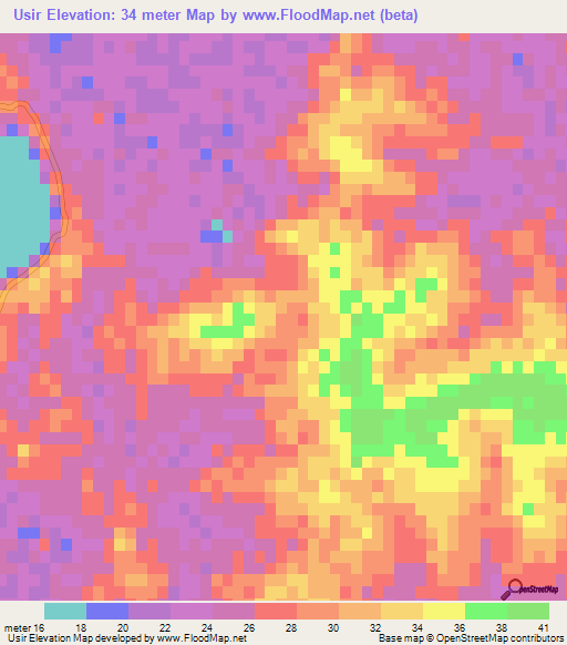 Usir,Bangladesh Elevation Map