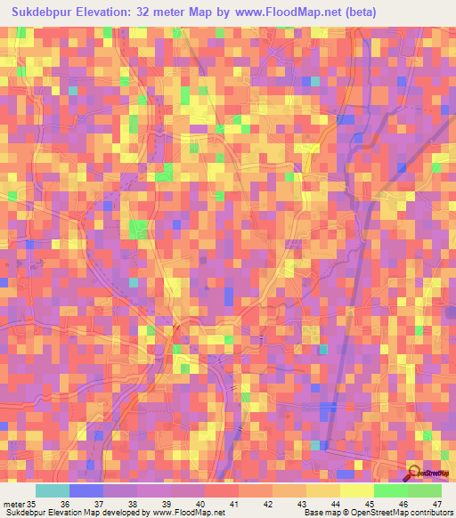 Sukdebpur,Bangladesh Elevation Map