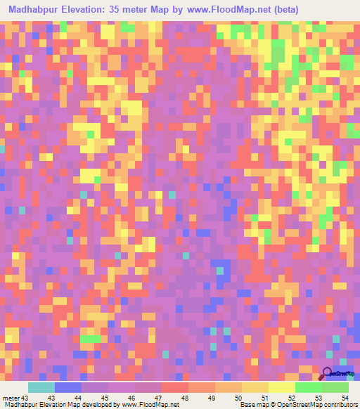 Madhabpur,Bangladesh Elevation Map