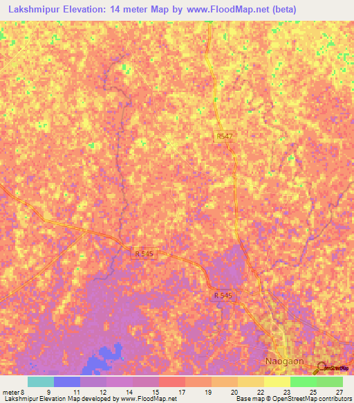 Lakshmipur,Bangladesh Elevation Map