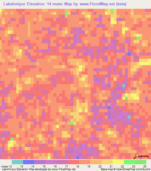 Lakshmipur,Bangladesh Elevation Map