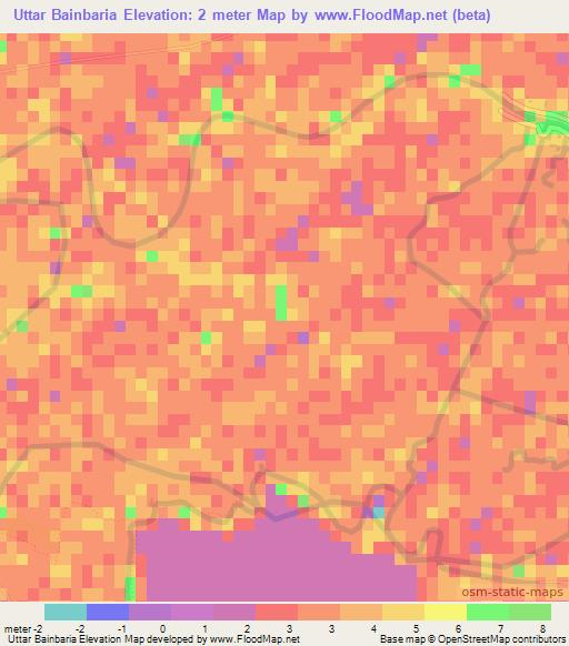 Uttar Bainbaria,Bangladesh Elevation Map