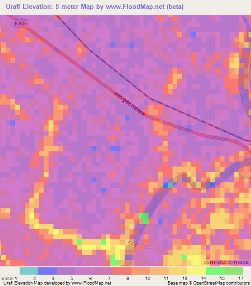 Urafi,Bangladesh Elevation Map