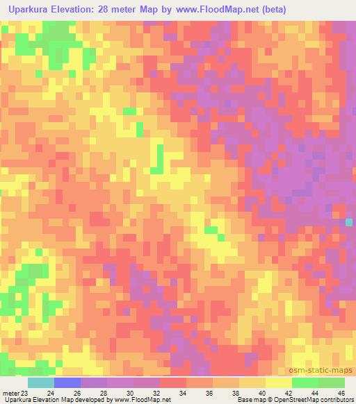 Uparkura,Bangladesh Elevation Map