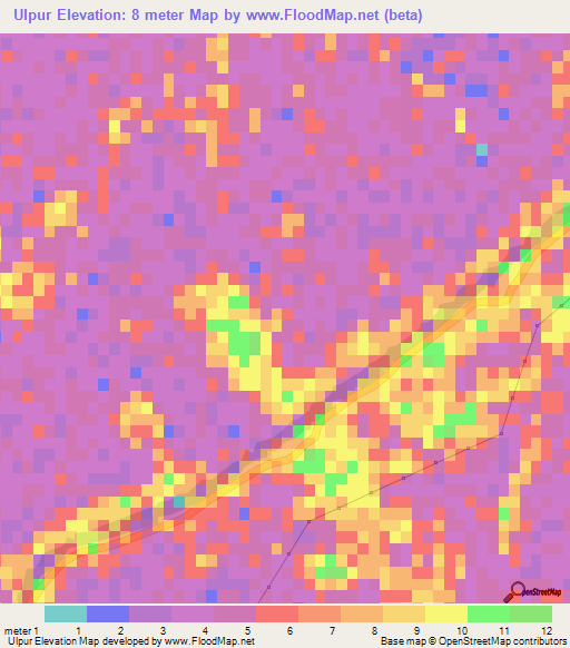 Ulpur,Bangladesh Elevation Map