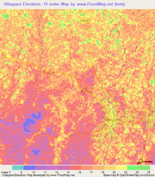 Ullaspara,Bangladesh Elevation Map